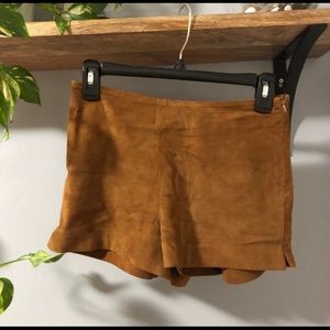 Zara brown suede shorts